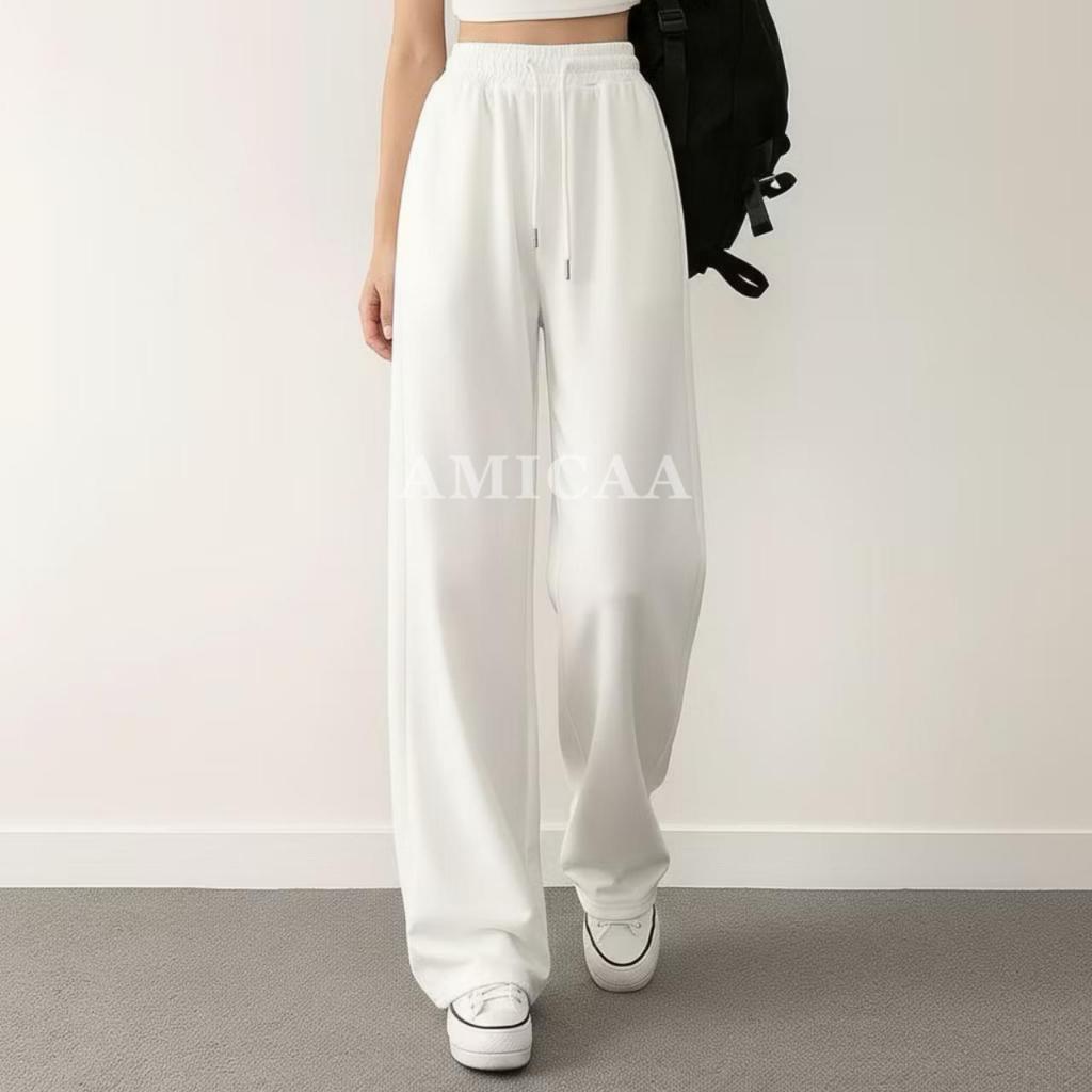 Amicaa - Sweatpants Loose Highwaist Celana Panjang Daily Wanita Nyaman Soft Lemb - foto 3