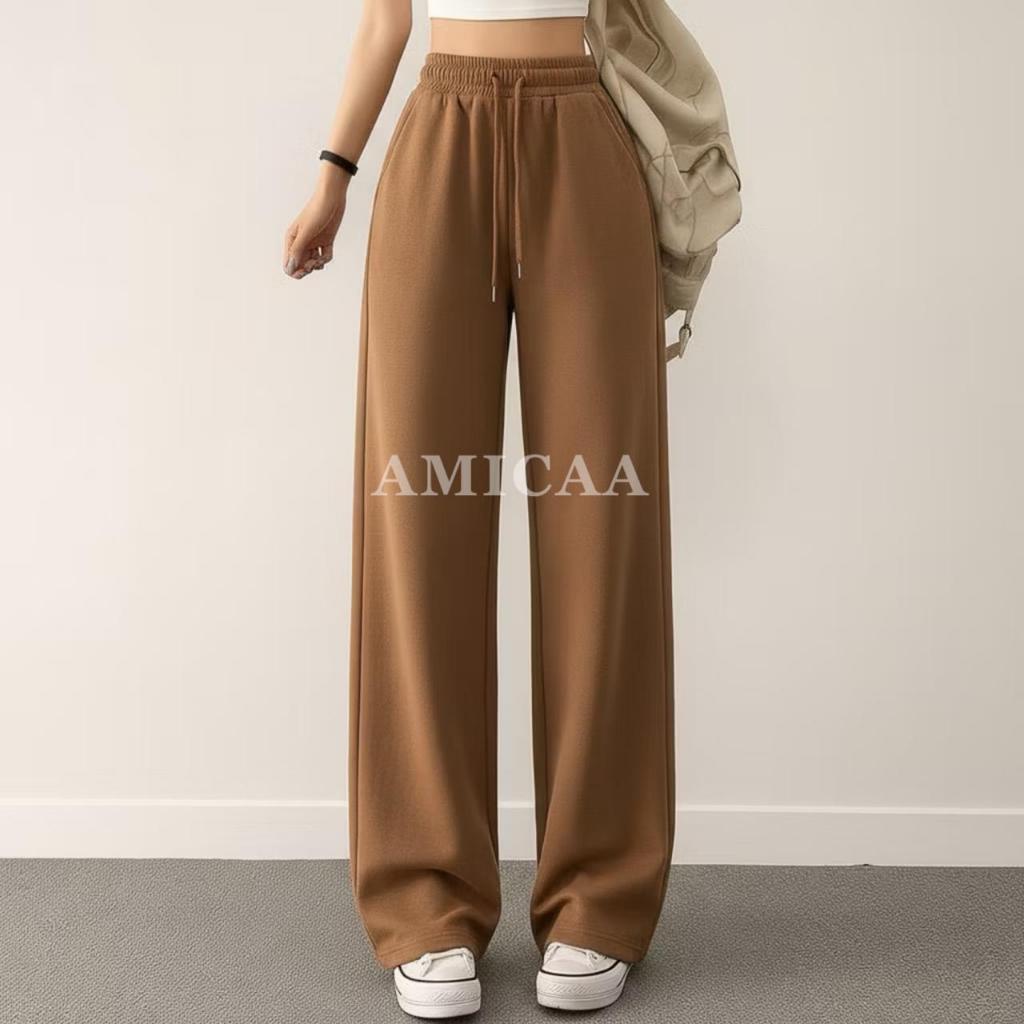 Amicaa - Sweatpants Loose Highwaist Celana Panjang Daily Wanita Nyaman Soft Lemb - foto 5