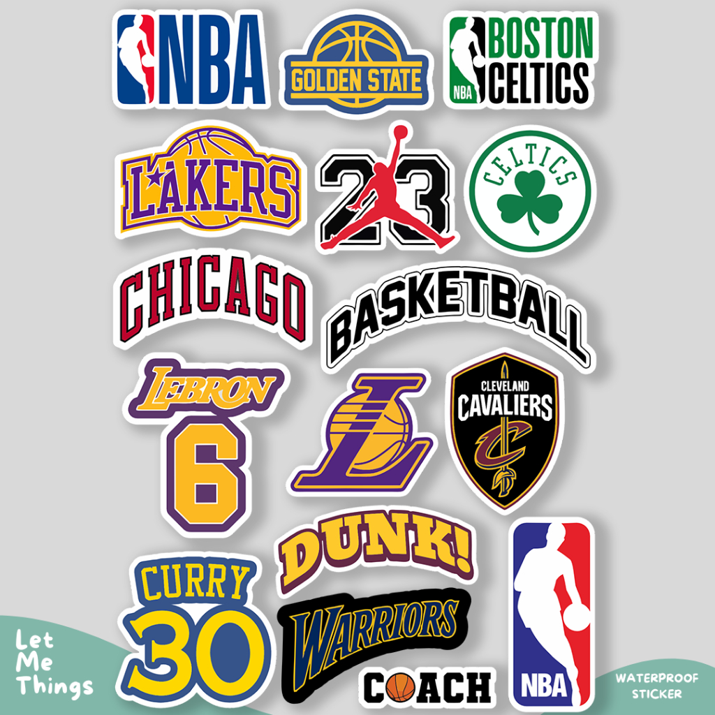 Jual Sticker Basket NBA LAKERS CELTICS anti air || Stiker Basketball ...
