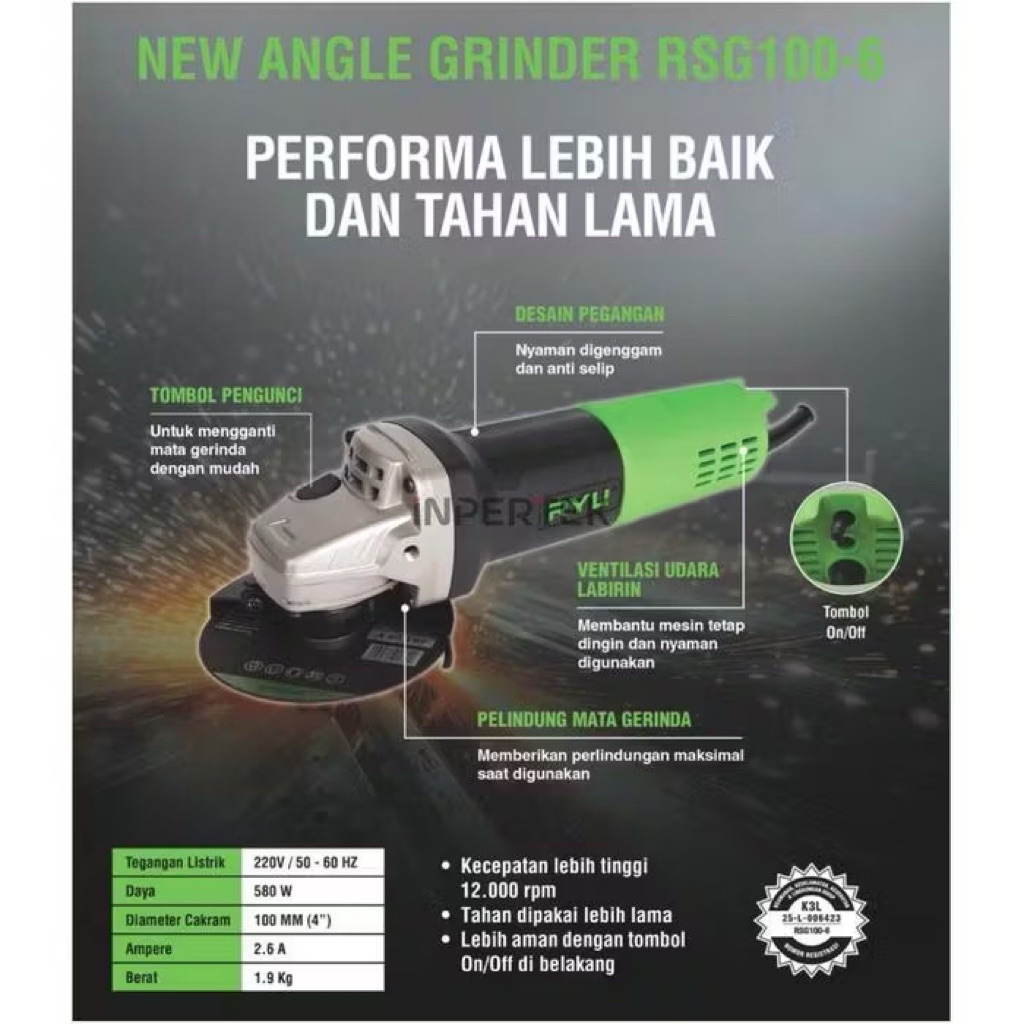 Jual Mesin Gerinda Tangan Ryu 4