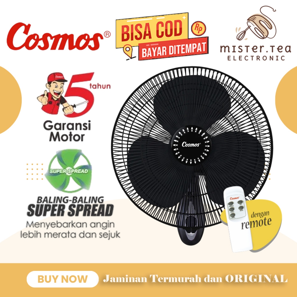 Jual [COD READY] COSMOS WALL FAN + REMOTE / KIPAS ANGIN DINDING 16WFGR ...