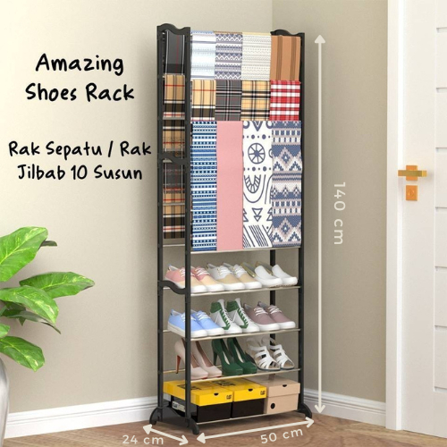 Jual SHENAR Rak amazing 2in1/Amazing Shoe Rack / Rak Hijab / Rak Jajan ...