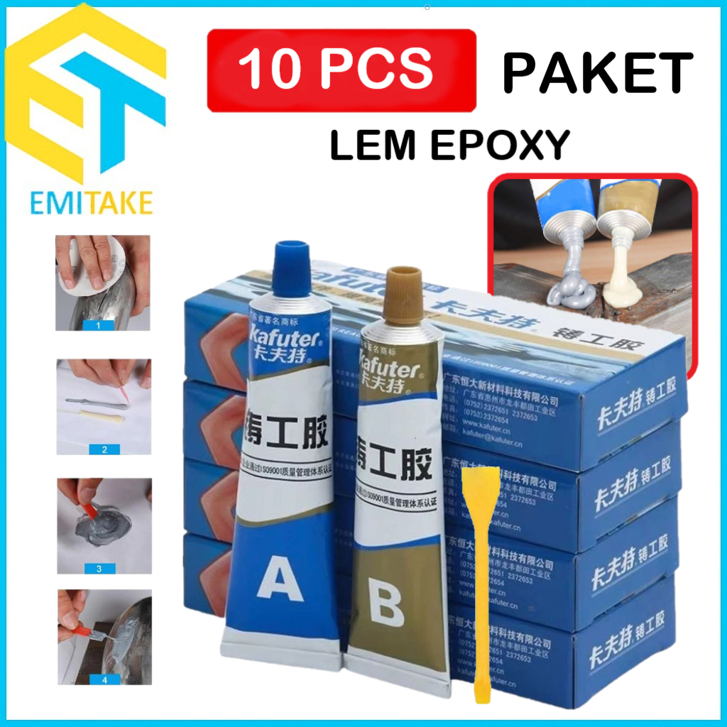 Jual 10PCS Lem AB Epoxy 100Gram Lem Campur Kuat Tahan Panas Lem Perekat ...