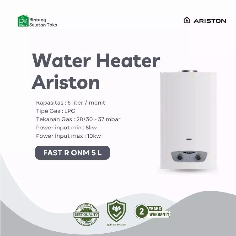 Jual WATER HEATER GAS ARISTON FAST R5 GARANSI 3 TAUN FAST R 5 LPG ...
