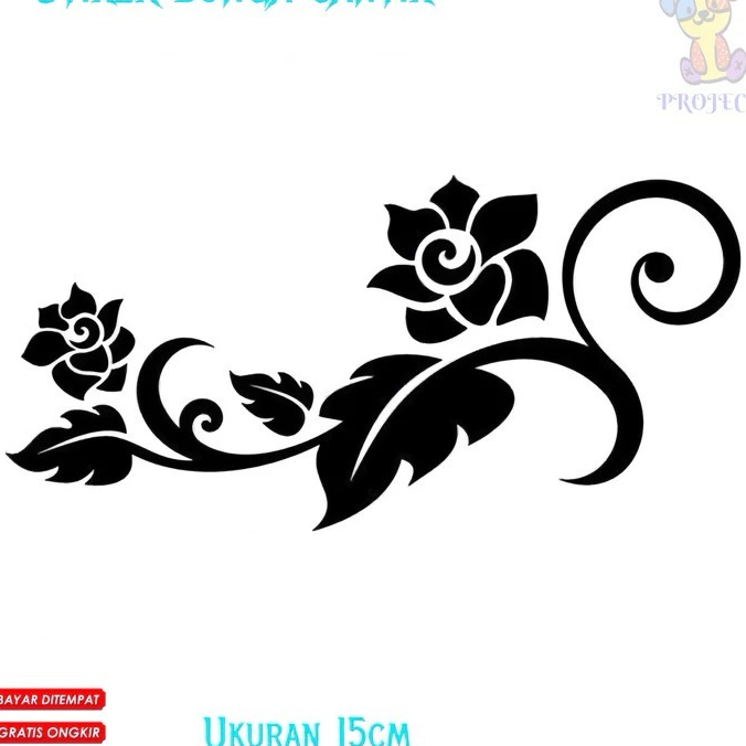 Jual Sticker Bunga Cantik Stiker Cutting Motor Helm Mobil Laptop ...