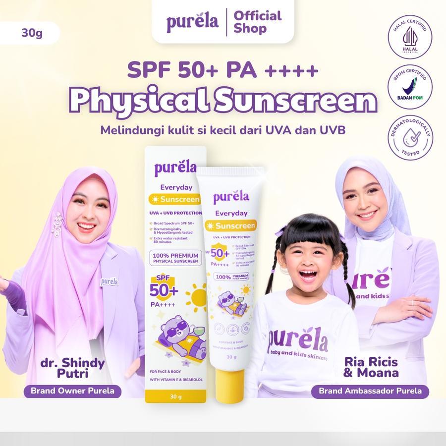 Jual Purela Physical Sunscreen SPF50+ PA+++ Melindungi Kulit Anak dari ...