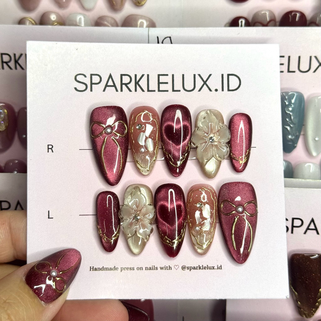 Jual Press on nails ruby romance | Shopee Indonesia