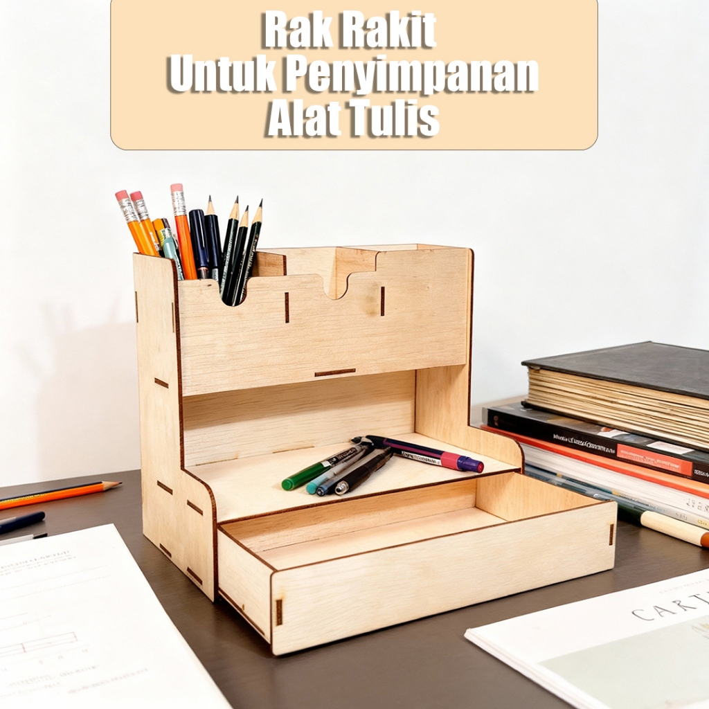 Jual Organizer Kayu – Rak Rakit Serbaguna Tempat Alat Tulis & Aksesoris ...