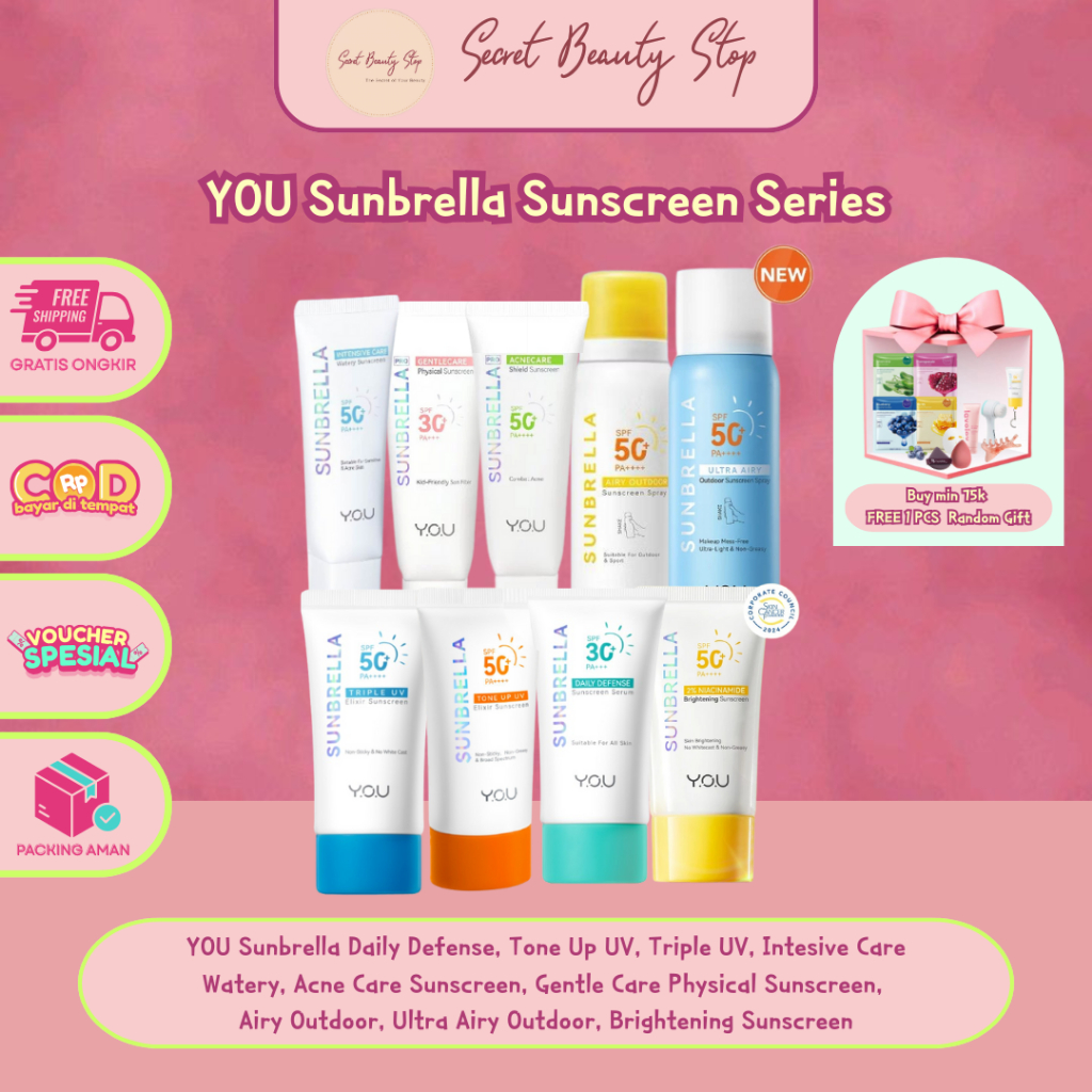 Jual YOU GET 1 FREE GIFT! Sunbrella Sunscreen Series SPF 50 SPF 30 PA ...