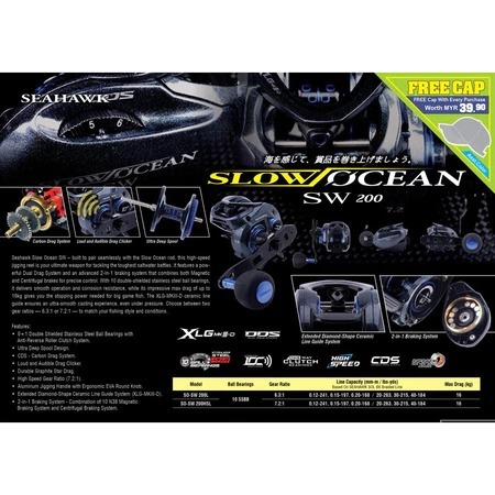 Jual REEL SEAHAWK OVERHEAD SLOW OCEAN SW 200L/200HL - ORIGINAL | Shopee ...