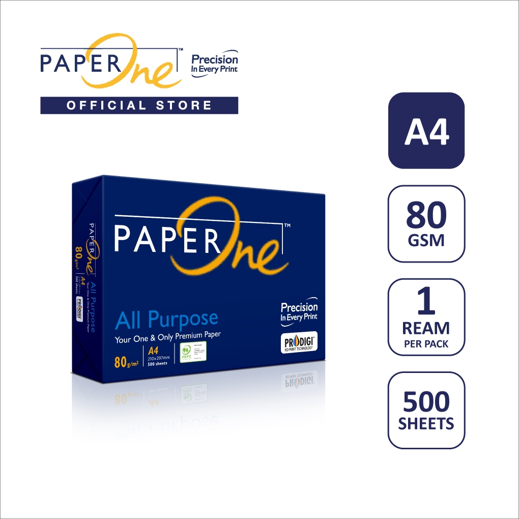 PaperOne Kertas 80gr All Purpose 1 Rim (500 lembar) Kertas HVS Kertas Fotocopy FS (3)