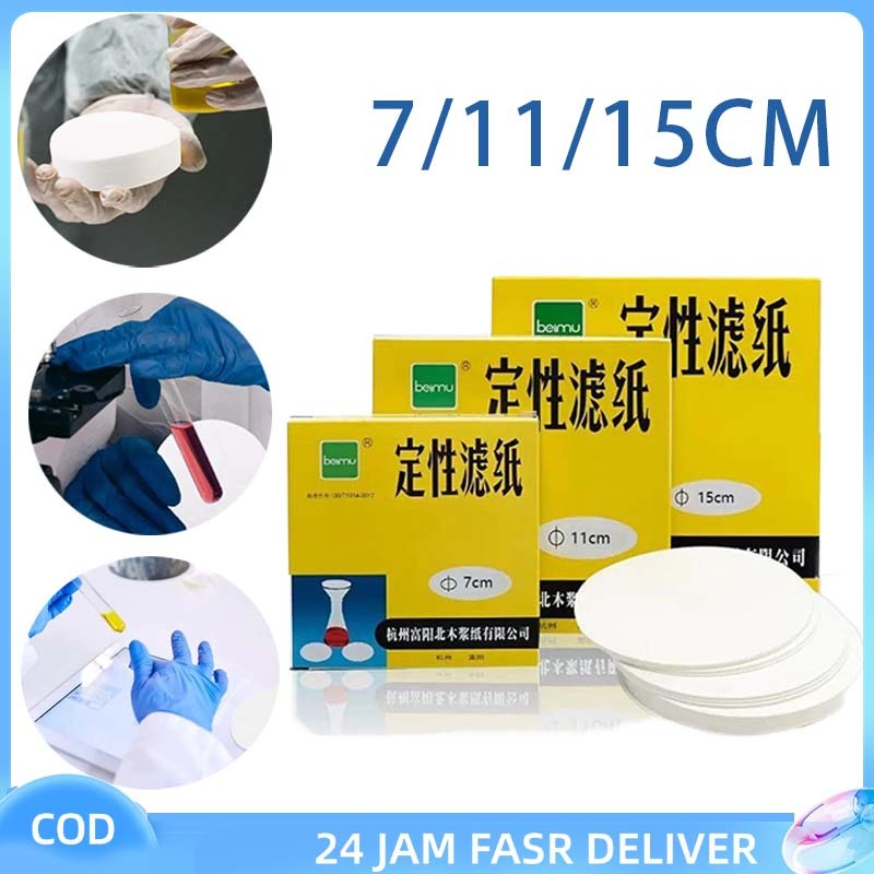 Jual Laboratory Filter Paper Kertas Saring Bulat 100 Lembar Qualitative ...