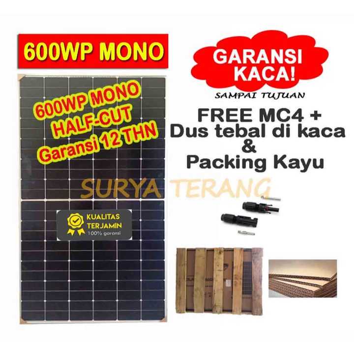 Solar Panel Surya 600wp Mono Solar Cell 600wp Mono FREE Packing Kayu MC4
