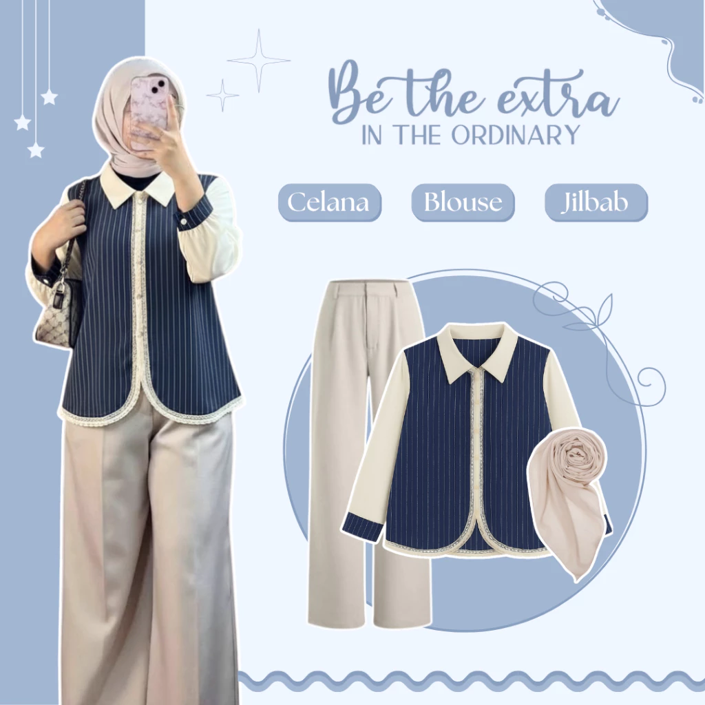 Outfit Wanita Kekinian 3in1 Korean Style OOTD