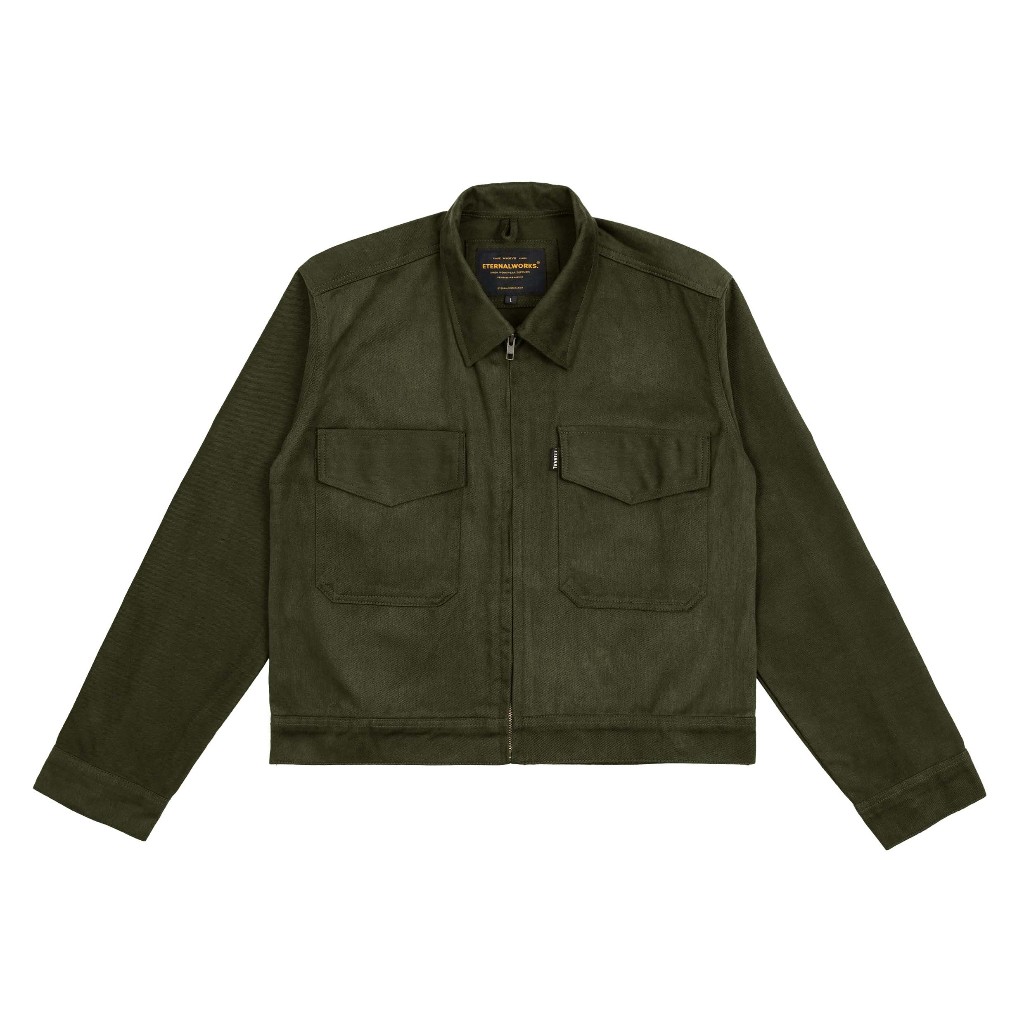 Jual ETERNALWORKS - Classic Boxy Jacket Riot Olive Green | Shopee Indonesia