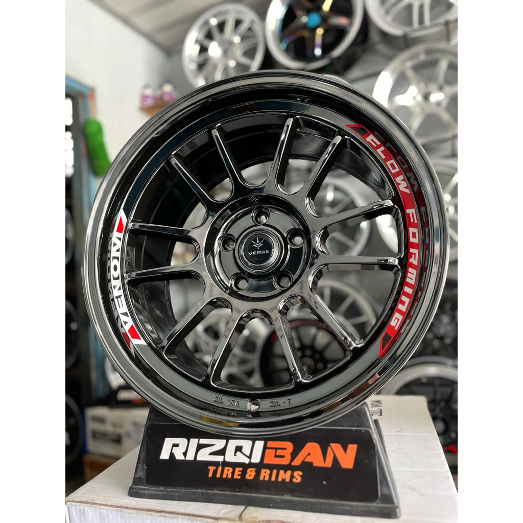 Jual velg venom flow forming r18 black chrome pcd 5x114 lebar 9 kondisi ...