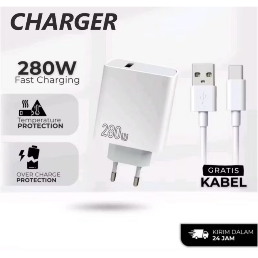 Jual Charger 280W Fast Charging USB Micro & Type C Original High ...