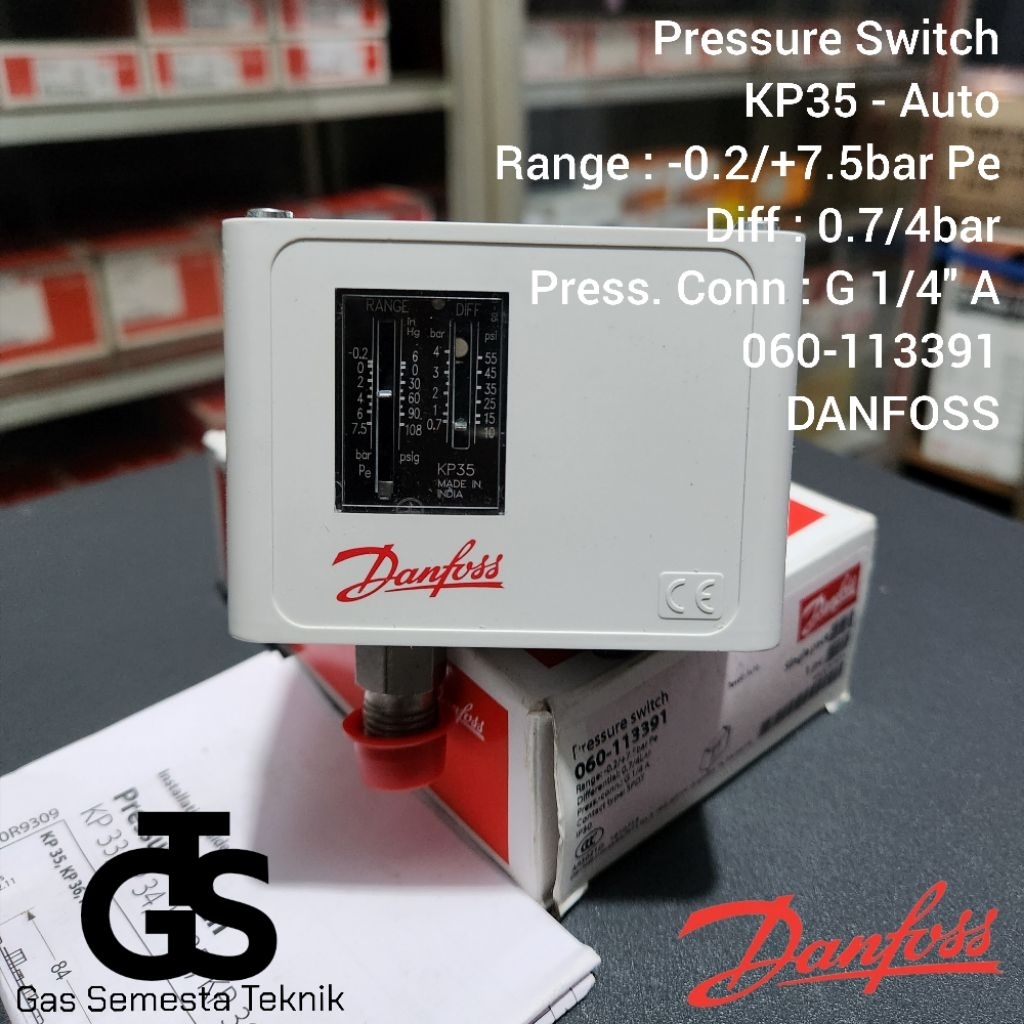 Jual PRESSURE SWITCH DANFOSS KP35 (060-113391) | PRESSURE SWITCH KP 35 ...