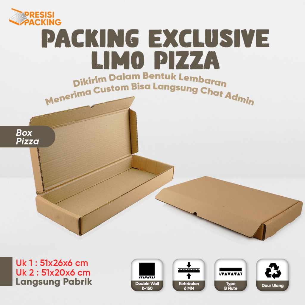 Jual Box Model Pizza Limo Cardboard / Box / Karton / Polos / Kemasan ...