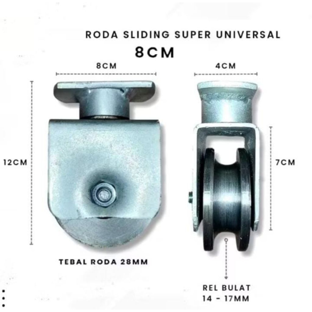 Jual roda pagar lipat besi cor / roda pagar sliding new heavy Duty ...
