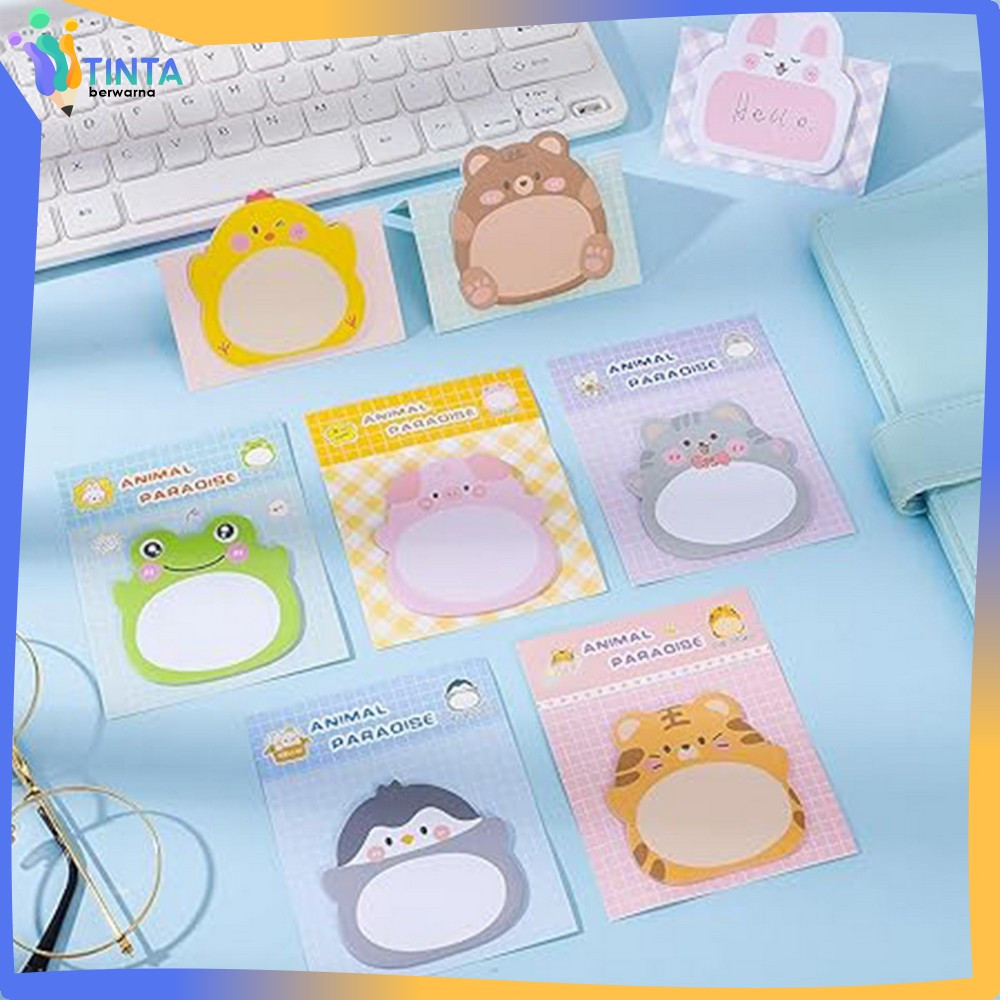 Jual EC Tempelan Kertas Sticky Notes Motif Animal Lucu Isi 20 Lembar ...