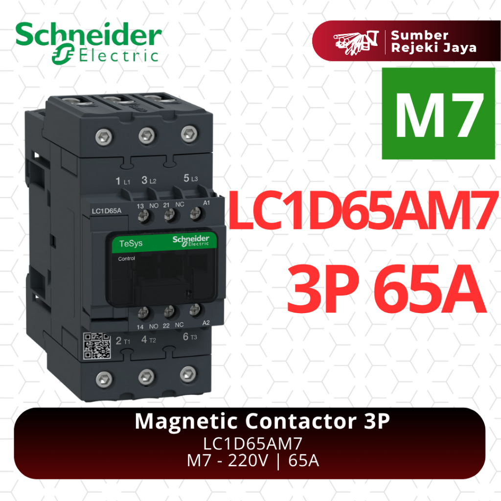 Schneider Kontaktor LC1D65AM7 LC1D65M7 3P 65A 220VAC 220V | magnetic contactor | M7