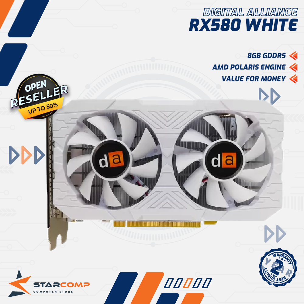 Jual Digital Alliance RADEON RX 580 8GB 256BIT DDR5 White VGA RX580 DA ...