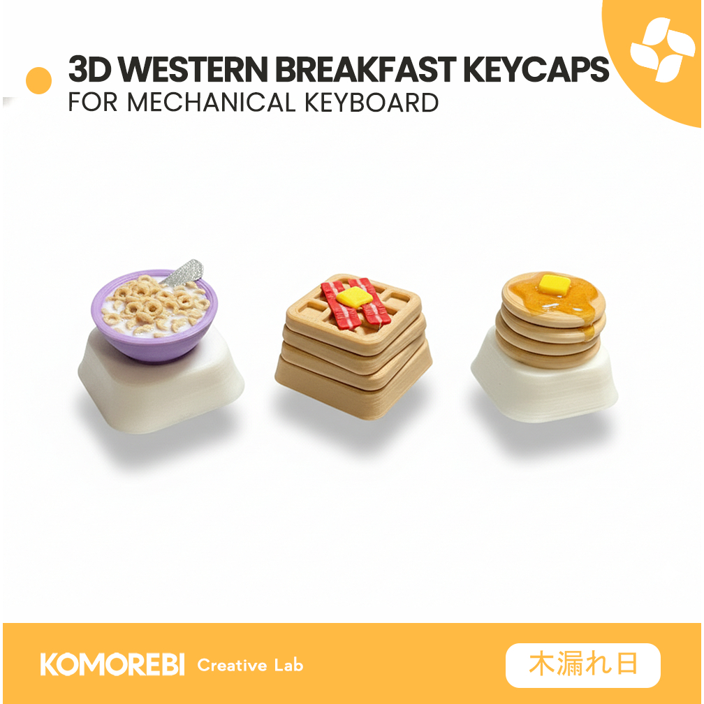 Jual Keycaps 3D Makanan Pancake Waffle Cereal Keycap Custom Mechanical ...