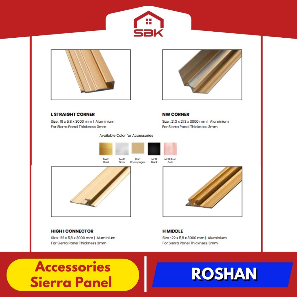 Jual WPC SIERRA PANEL ACCECORIES 3MM ROSHAN | AKSESORIS WPC SILICA ...