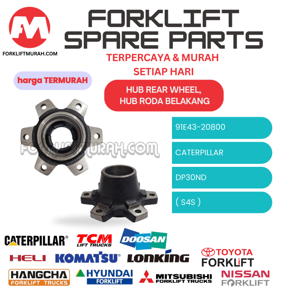 Jual HUB REAR WHEEL, HUB RODA BELAKANG SPAREPART FORKLIFT CATERPILLAR ...