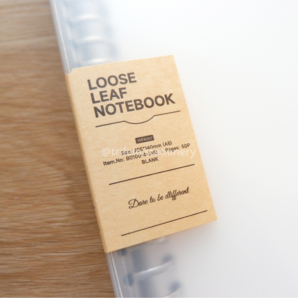 Jual WENGU Binder Loose Leaf Notebook A5 B5 Transparan Ring Besi (B ...