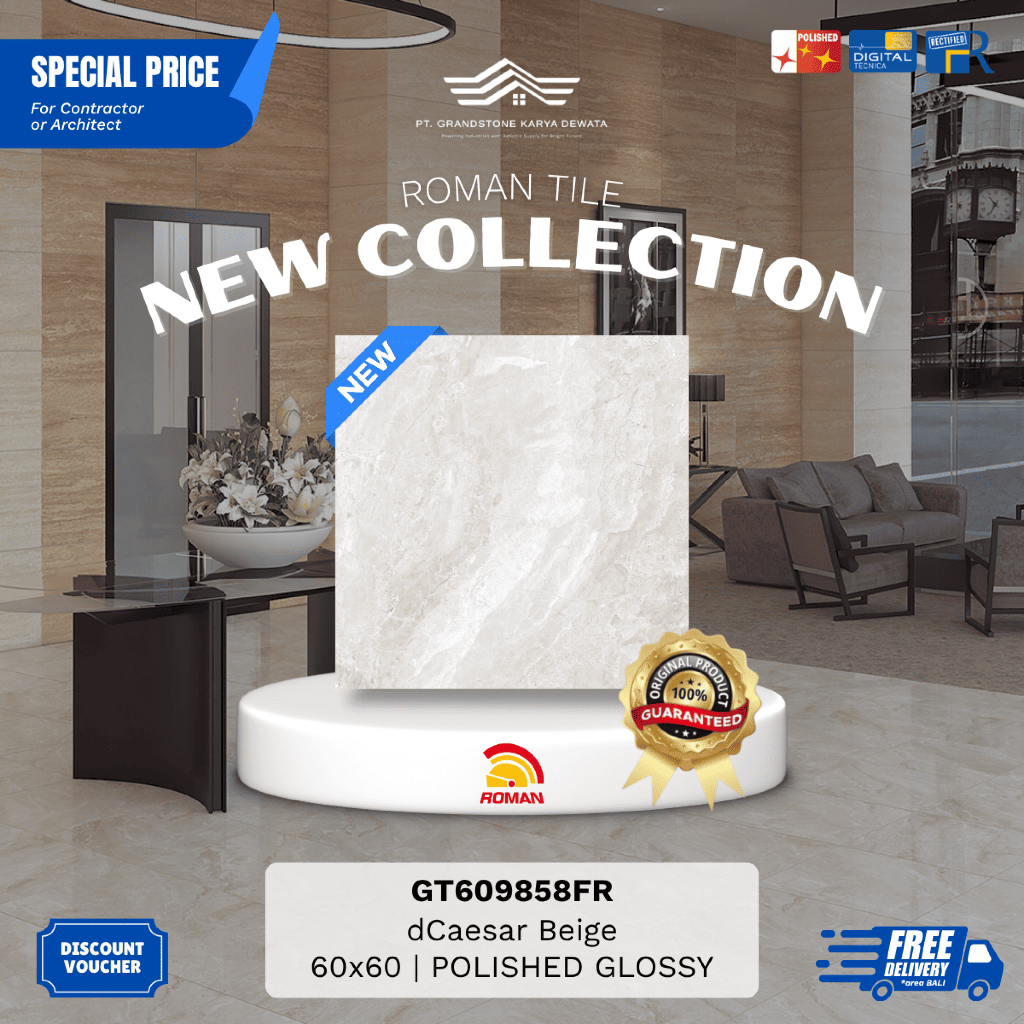 Jual Roman Granite Glossmood AGT609858FR dCaesar Beige 60x60 [GRADE A ...