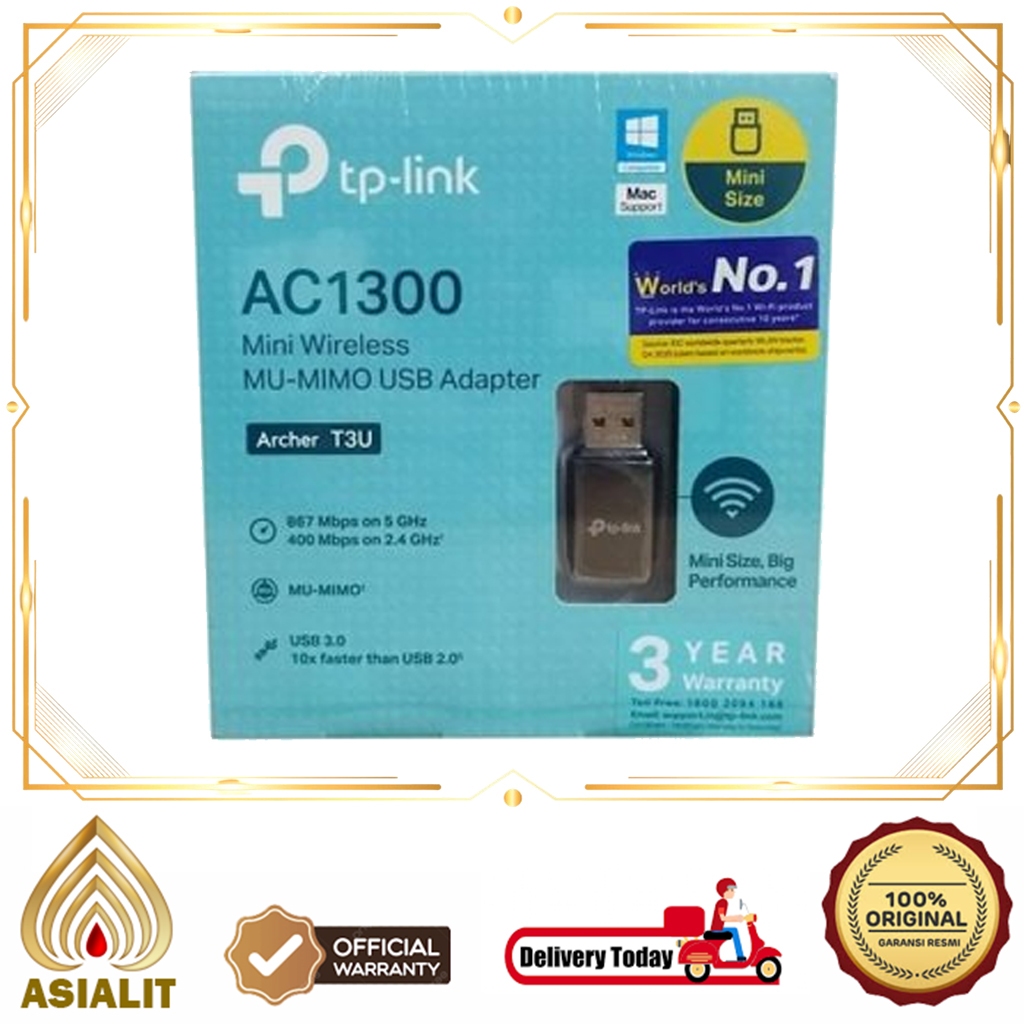 Jual USB TP-LINK Archer T3U AC1300 Mini Wireless MU-MIMO Original ...
