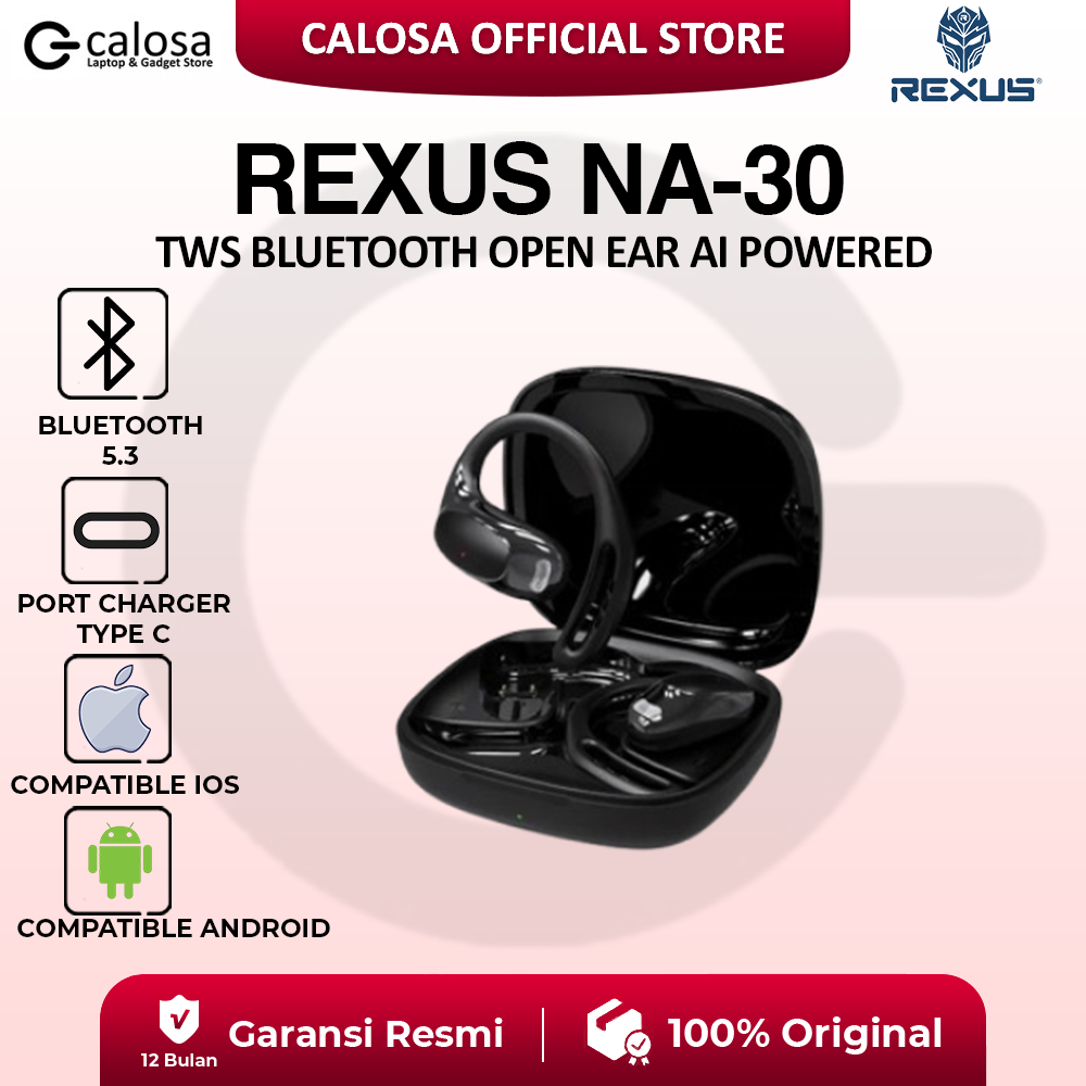 Jual Rexus Sonette NA-30 TWS Bluetooth Open Ear - AI-Powered Nebula ...