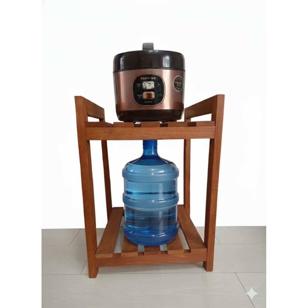 Jual Rak kayu Serbagun /rak dispenser rak magicom / rice cooker 2 ...