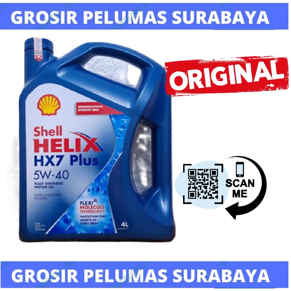 Jual Oli mesin bensin diesel Original Barcode scan Shell Helix HX7 Plus ...
