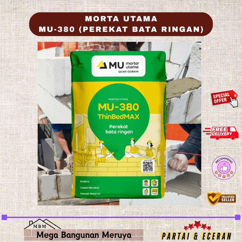 Jual Mortar Utama MU 380 40Kg Lem Hebel | Shopee Indonesia