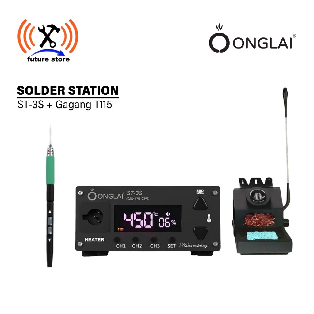 Jual ONGLAI ST-3S T115/T210/T245 Solder Station Nano 3 Channel C115 ...