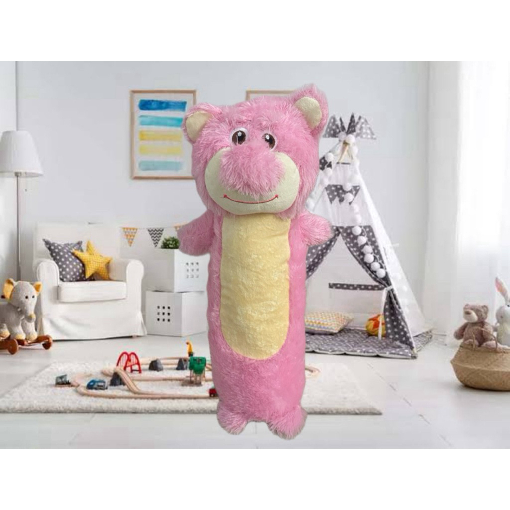 Jual boneka guling latso warna pink berbulu lembut bahan sangat padat ...
