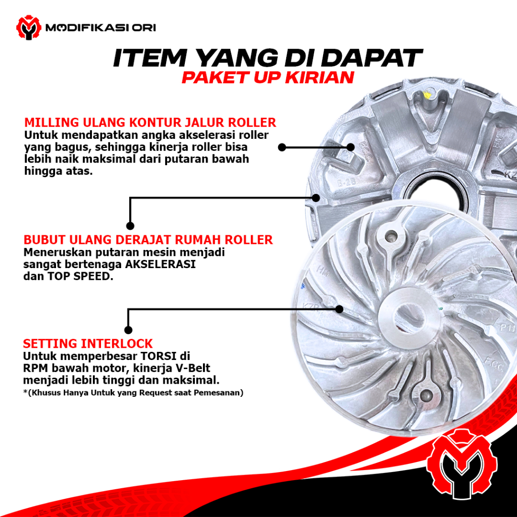 Jual Paket Upgrade KIRIAN CVT VARIO 125 150 160 - PCX ADV SYLO - Motor ...
