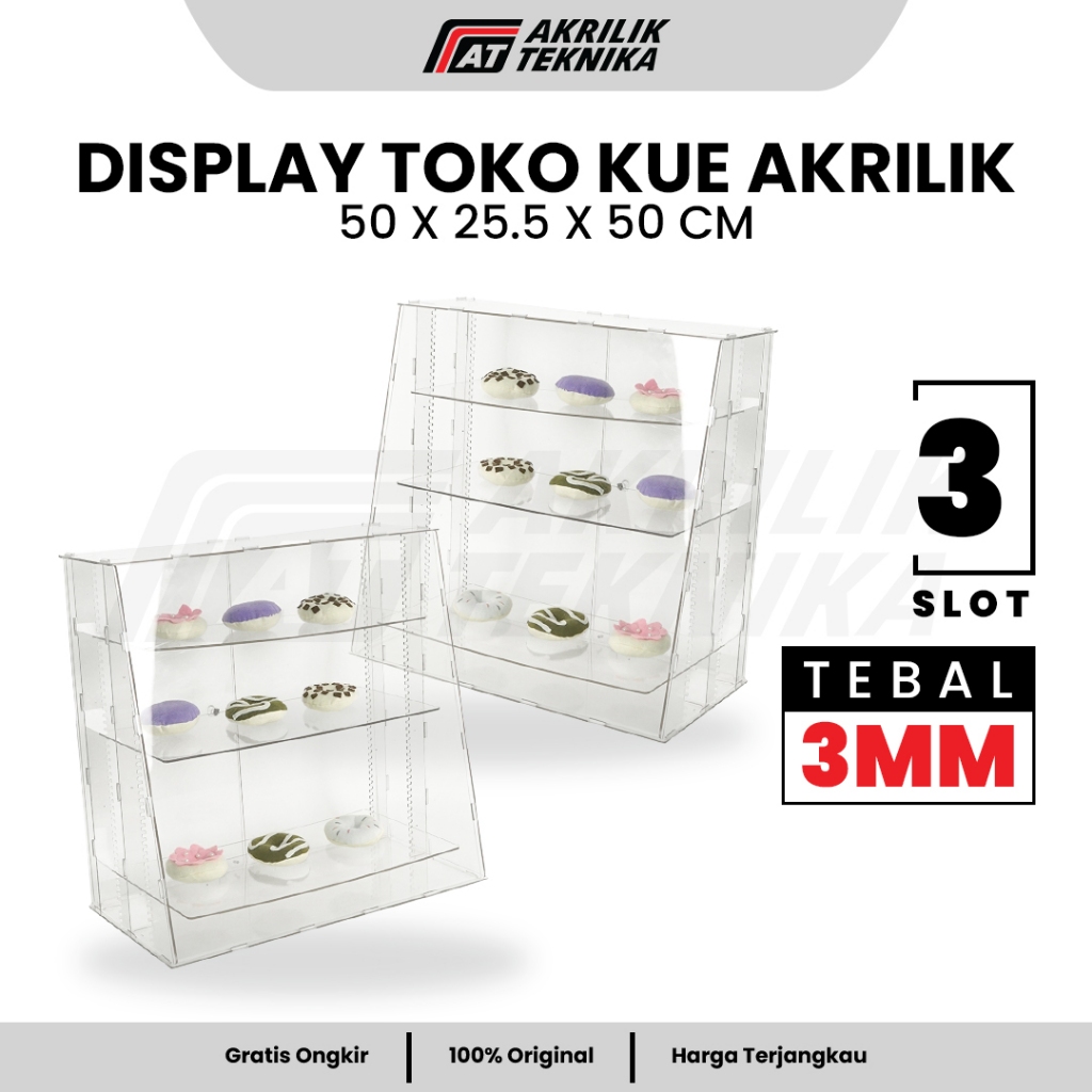 Jual Etalase Display Toko Kue Roti Penyimpanan Makanan Akrilik | Shopee ...