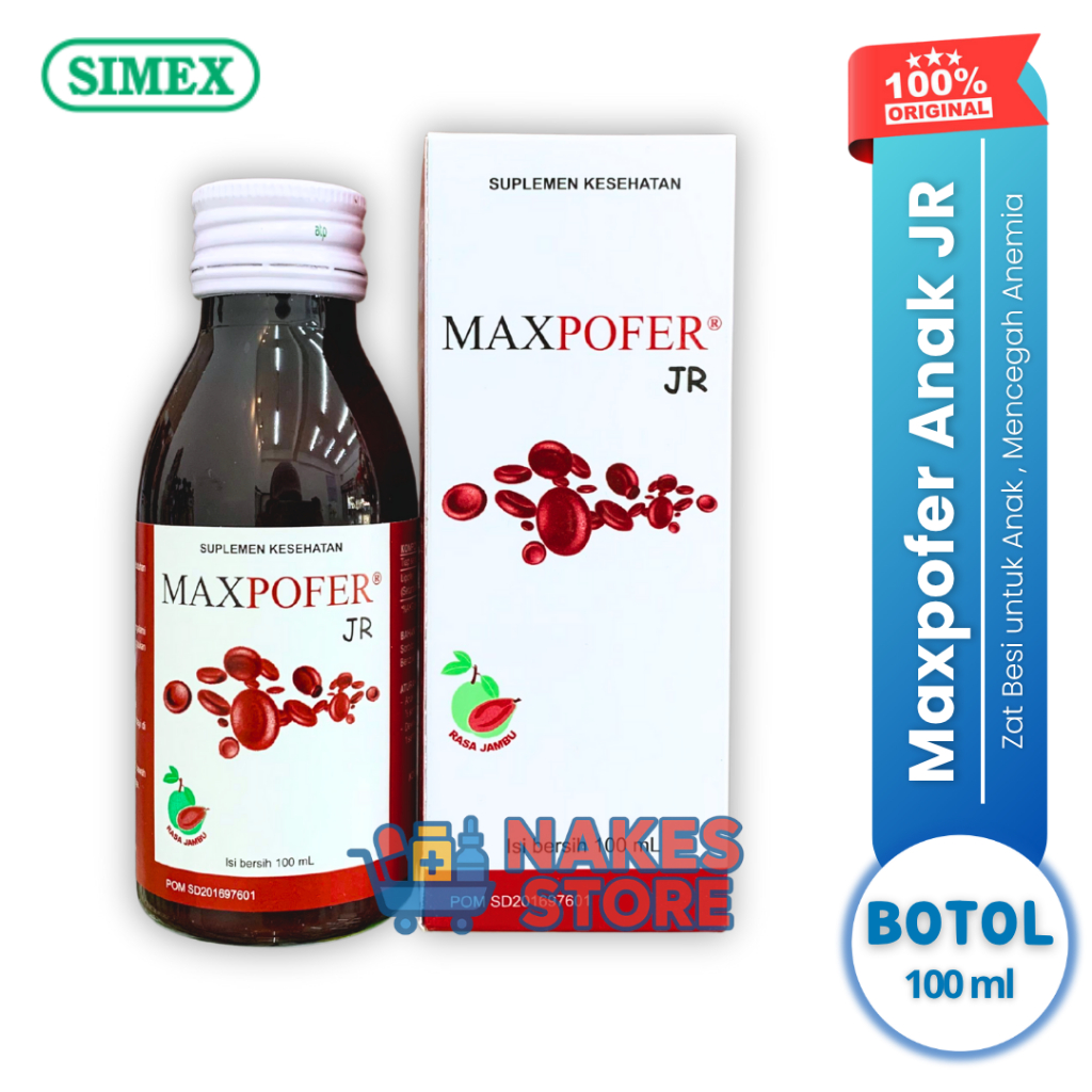 Jual OFFICIAL STORE - Maxpofer Anak JR Sirup Suplemen Vitamin Zat Besi ...