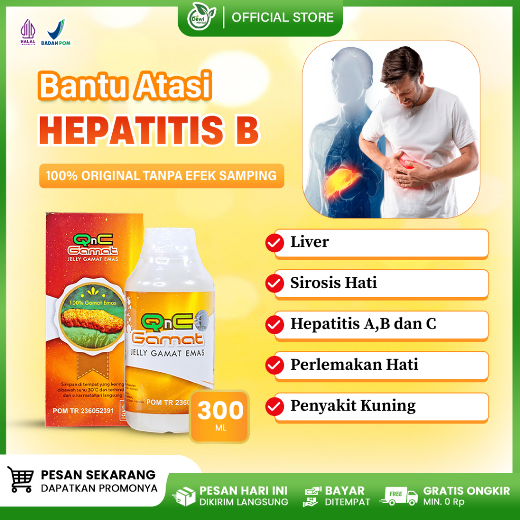 Obat Hepatitis B Kronik, Obat Liver, Oabt Penyakit Kuning Alami, QnC Jelly Gamat 100% Original