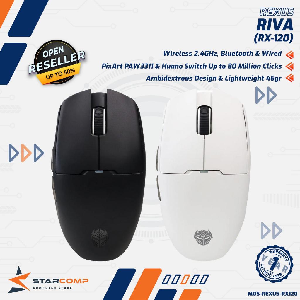 Jual Rexus Riva RX120 / RX-120 Mouse Gaming Wireless Triple Connection ...