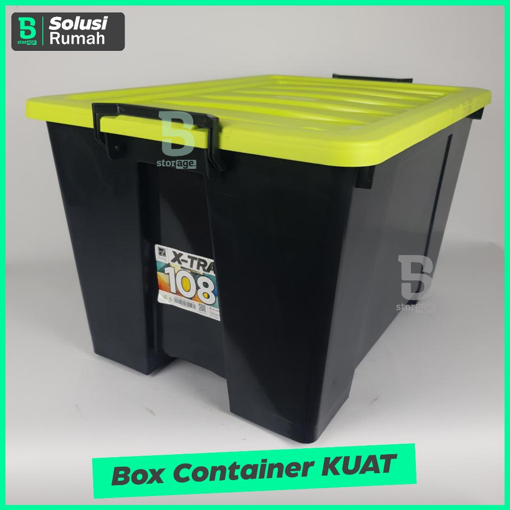 Jual Container Box Plastik CB 108 Liter dengan Roda Kontainer Hitam ...