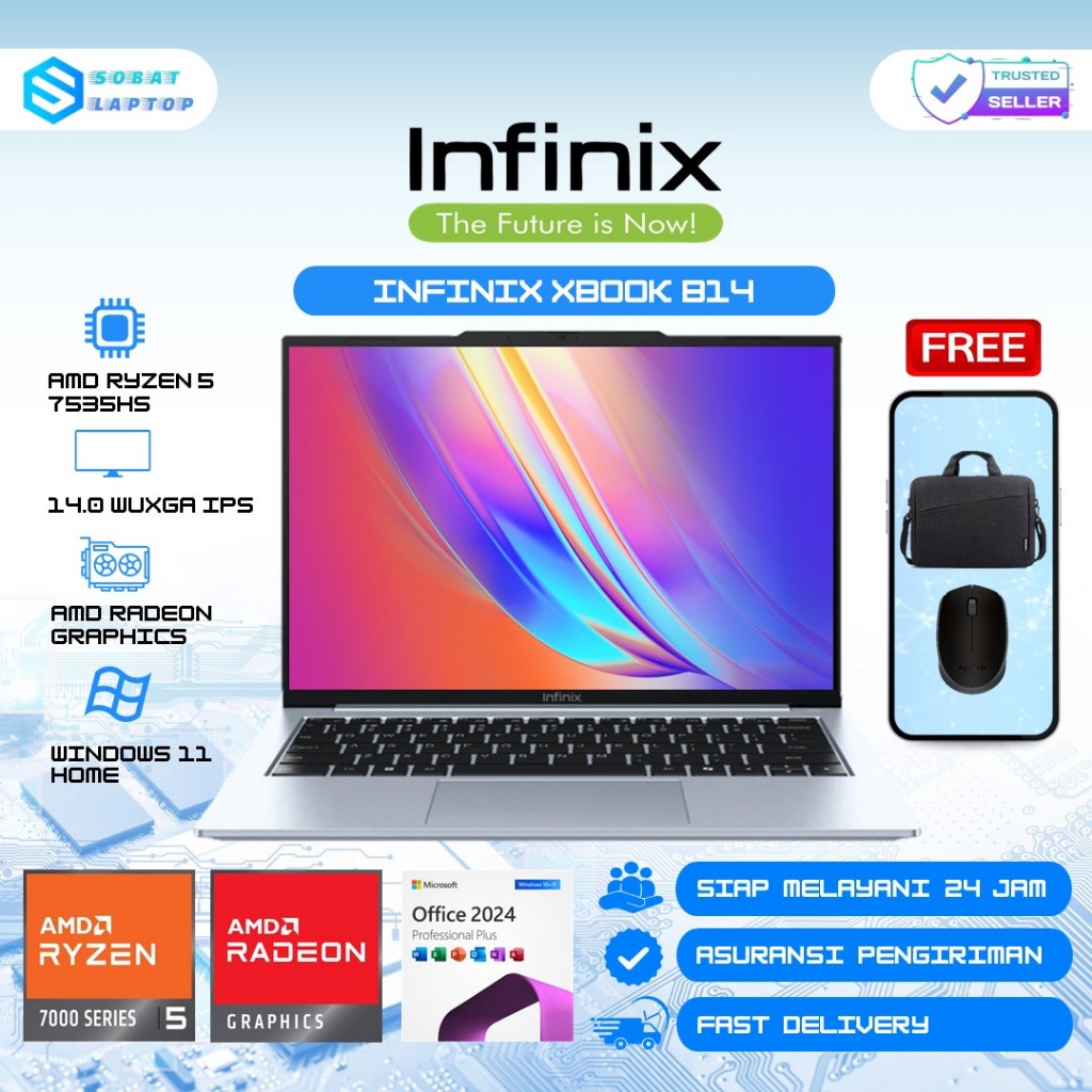 Jual Infinix XBOOK B14 Ryzen 5-7535HS 16GB SSD 2TB 14.0 inch WUXGA IPS ...