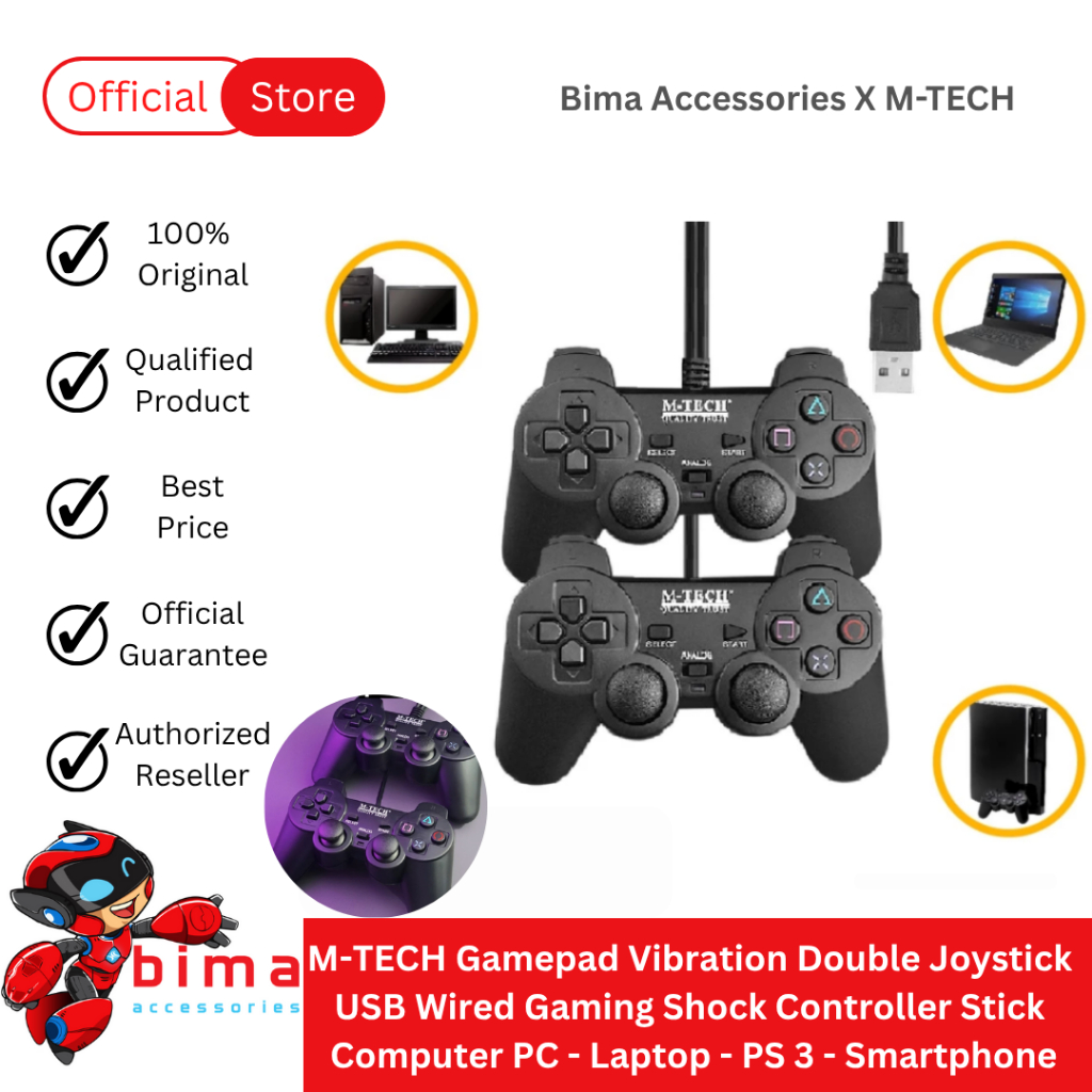 Jual M-TECH Gamepad Vibration Double Joystick USB Gaming Controller ...