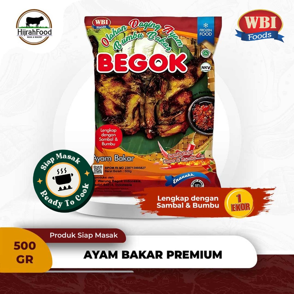 Jual Begok Ayam Bakar Frozen Lengkap Dengan Sambal dan Bumbu 500 gr ...