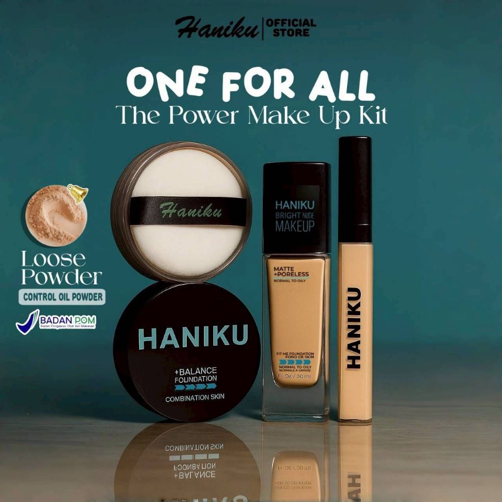 Jual HANIKU Bright Nude Make Up set 3 In 1 With Foundation - concealer ...