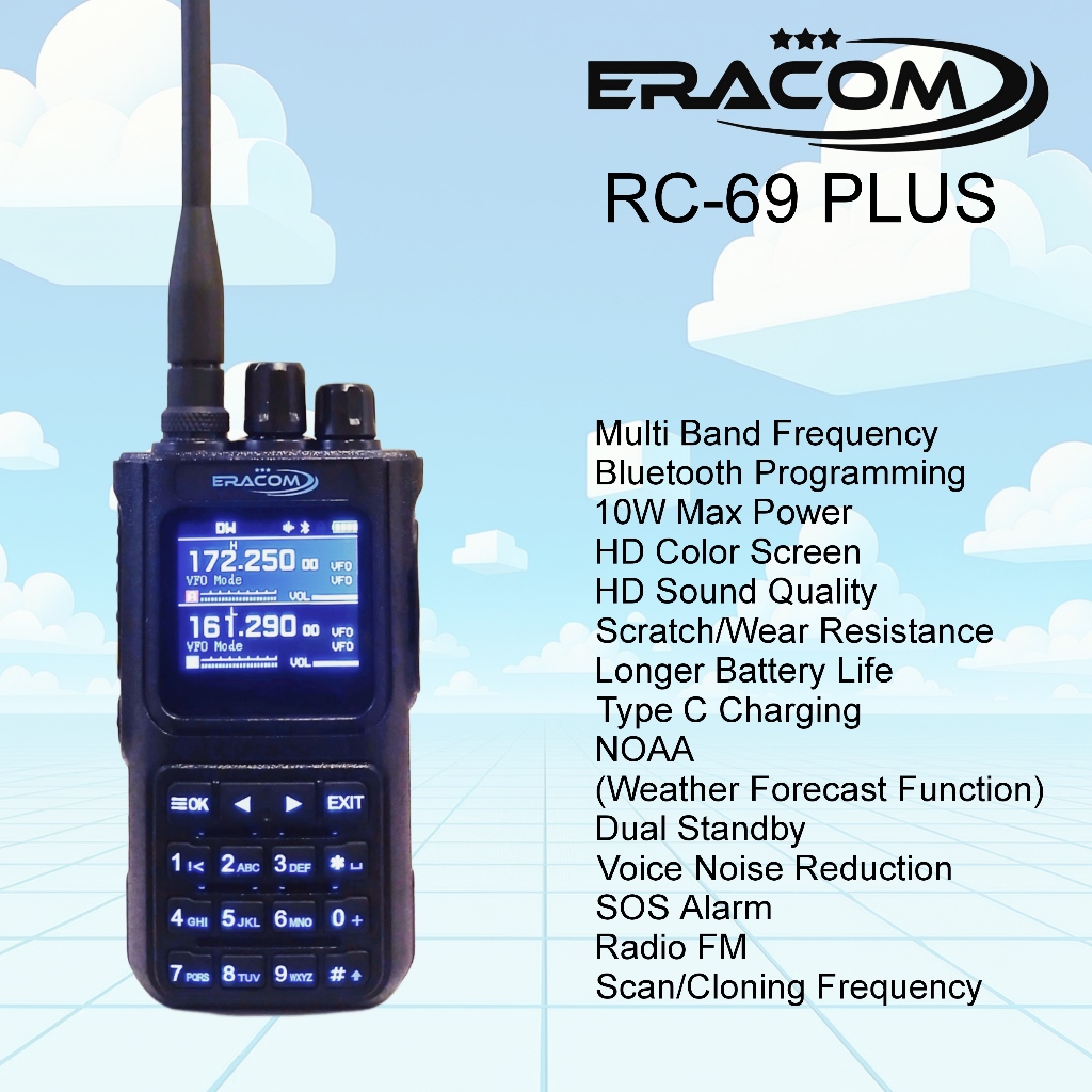 Jual HT Walkie Talkie Eracom RC69 Plus Multiband | Shopee Indonesia